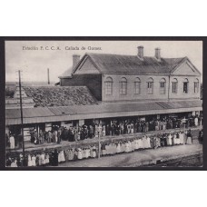 ESTACION DE FERROCARRIL ANTIGUA TARJETA POSTAL CAÑADA DE GOMEZ RARA